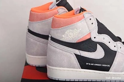 High Air - 555088-018 'Grey 1 - Jordan Crimson' Retro OG Jordan HighQuality 342 Air 1018